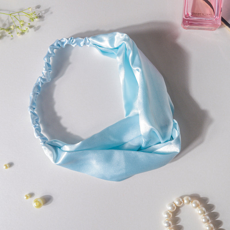 Orchid Blue Satin Hair Band