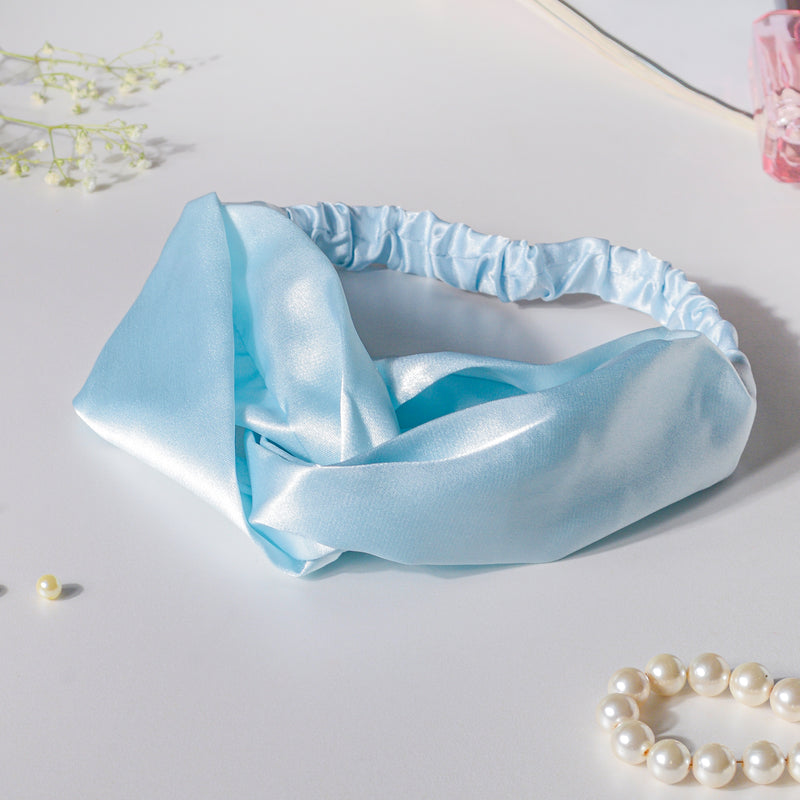 Orchid Blue Satin Hair Band