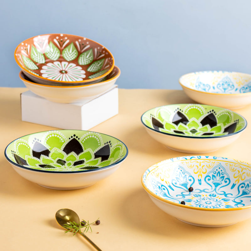 Mandala Dessert Plate Set of 2 - Serving plate, small plate, snacks plates | Plates for dining table & home decor