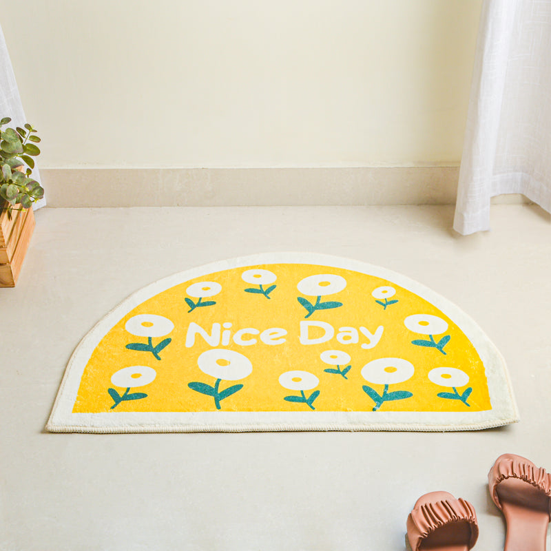 Yellow Semicircle Rug