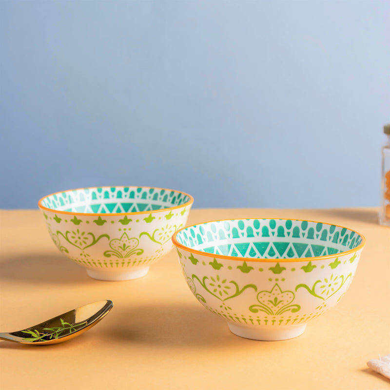 Mandala Dessert Bowl Set of 2 - Bowl,ceramic bowl, snack bowls, curry bowl, popcorn bowls | Bowls for dining table & home decor