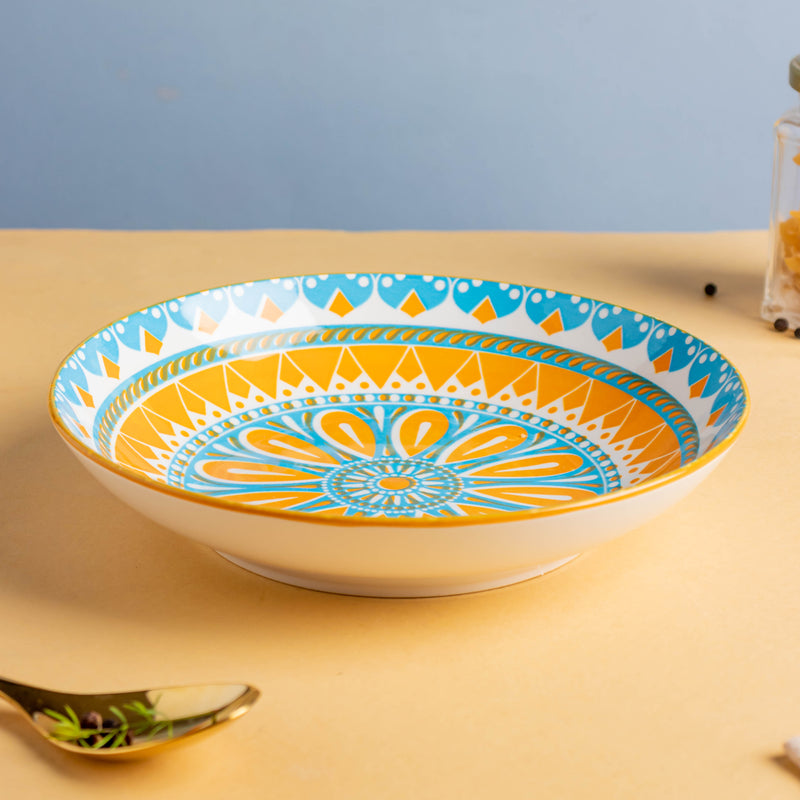 Mandala Deep Plate - Serving plate, pasta plate, lunch plate, deep plate | Plates for dining table & home decor