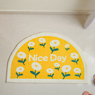Yellow Semicircle Rug