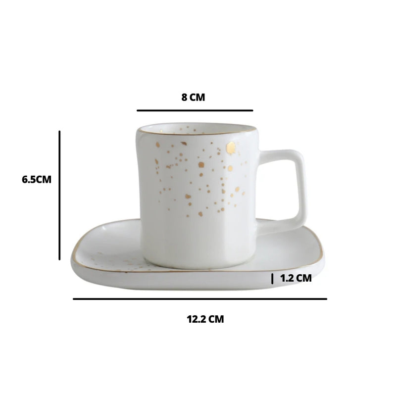 Cara White Cup and Saucer- Tea cup, coffee cup, cup for tea | Cups and Mugs for Office Table & Home Decoration