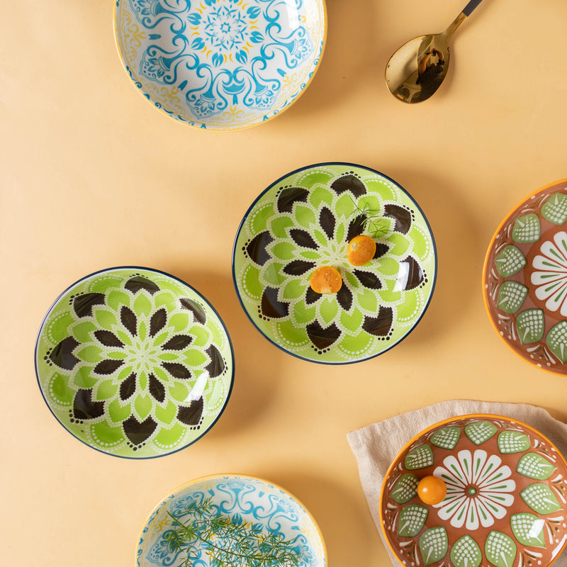 Mandala Dessert Plate Set of 2 - Serving plate, small plate, snacks plates | Plates for dining table & home decor