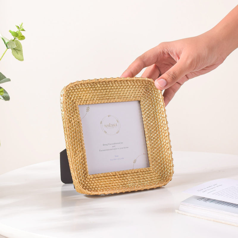Golden Glam Square Photo Frame - Picture frames and photo frames online | Living room decoration items