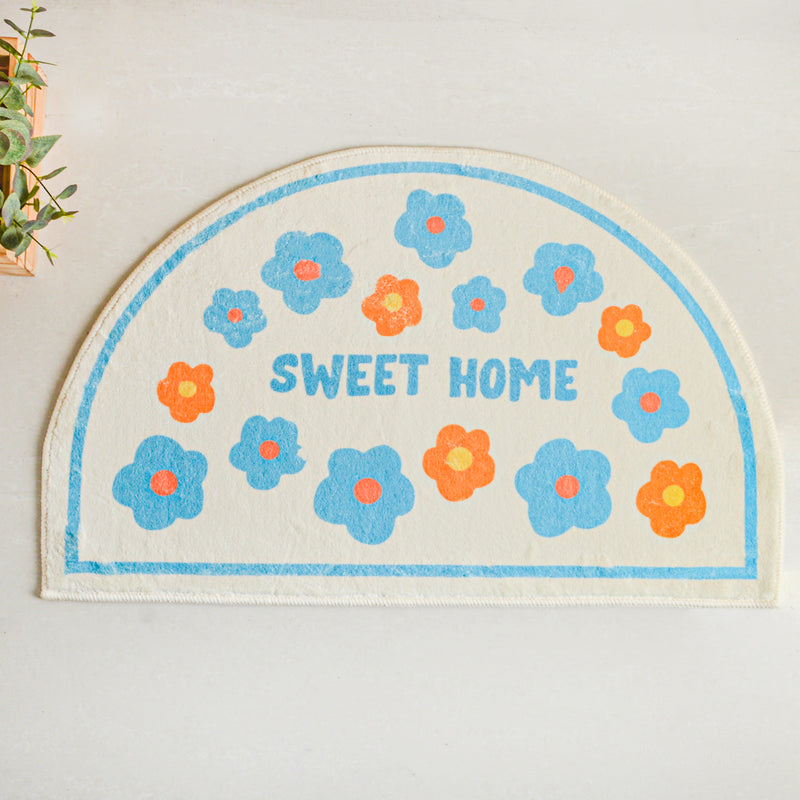 Small Flowers Semicircle Rug