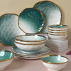 Green Ombre 21 Piece Dinner Set For 6