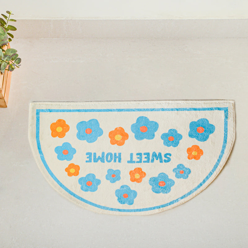 Small Flowers Semicircle Rug