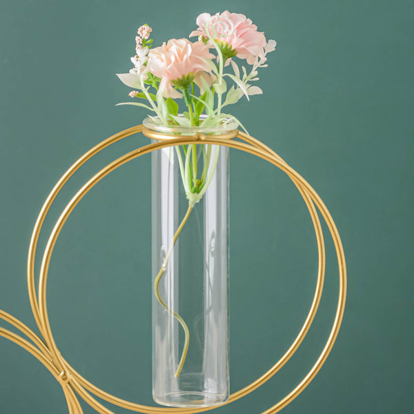 Double Tube Vase - Flower vase for home decor, office and gifting | Room decoration items