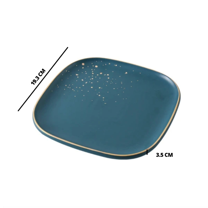 CARA square salad plate - midnight green - Serving plate, snack plate, dessert plate | Plates for dining & home decor