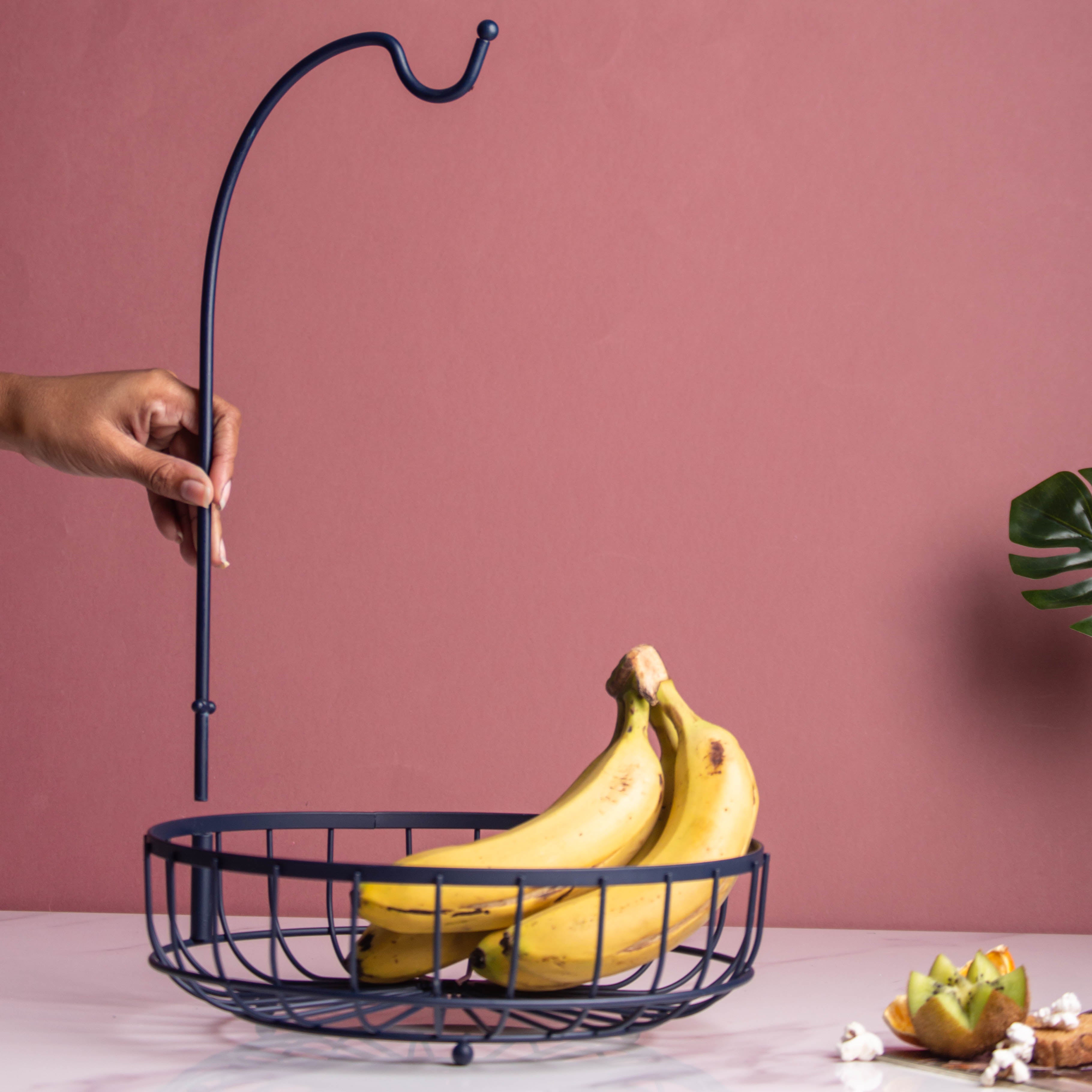 Wire Fruit Holder Basket with Banana Hanger