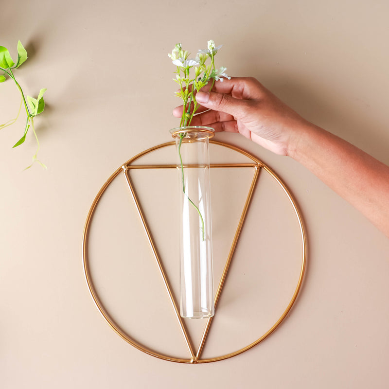 Circular Wall Tube Vase - Flower vase for wall decoration/wall design | Living room decoration ideas
