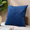 Marilee Blue Quilted Velvet Cushion Cover 16 x 16 Inch