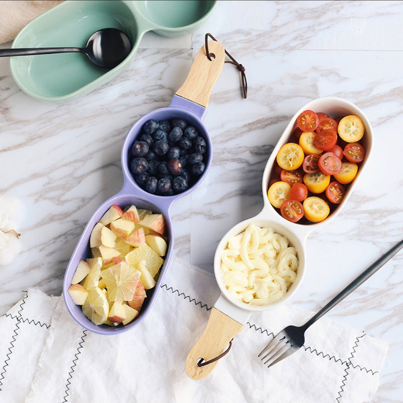 Merry 2 Part Chip and Dip Bowl 500 ml - Serving bowls, snack serving bowls, section bowls, fancy serving bowls, small serving bowls | Dining table & home decor