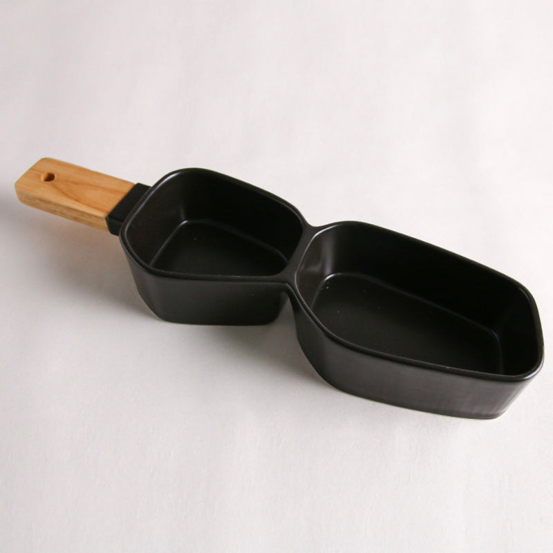 GEOMETRIC 2 Part Bowl With Wooden Handle - Serving bowls, noodle bowl, snack bowl, curry bowl | Bowls for dining & home decor