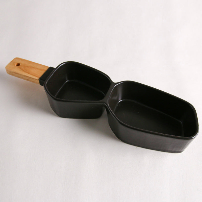 GEOMETRIC 2 Part Bowl With Wooden Handle - Serving bowls, noodle bowl, snack bowl, curry bowl | Bowls for dining & home decor