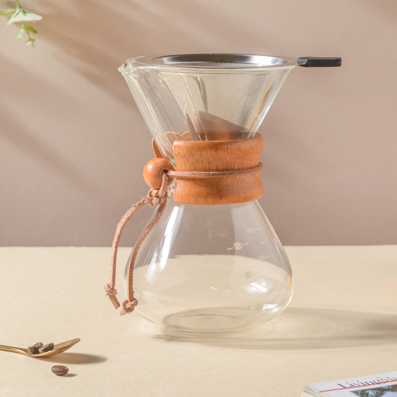 Manual Drip Coffee Maker With Borosilicate Glass Carafe- Coffee filter, coffee pot, coffee strainer | Coffee Pot and Filter for Dining table & Home decor