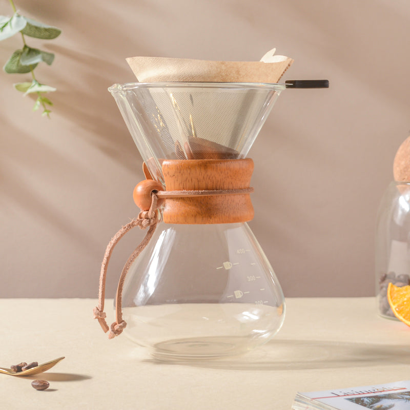 Manual Drip Coffee Maker With Borosilicate Glass Carafe- Coffee filter, coffee pot, coffee strainer | Coffee Pot and Filter for Dining table & Home decor