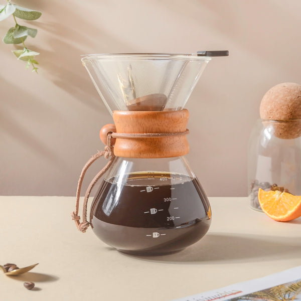 Manual Drip Coffee Maker With Borosilicate Glass Carafe- Coffee filter, coffee pot, coffee strainer | Coffee Pot and Filter for Dining table & Home decor