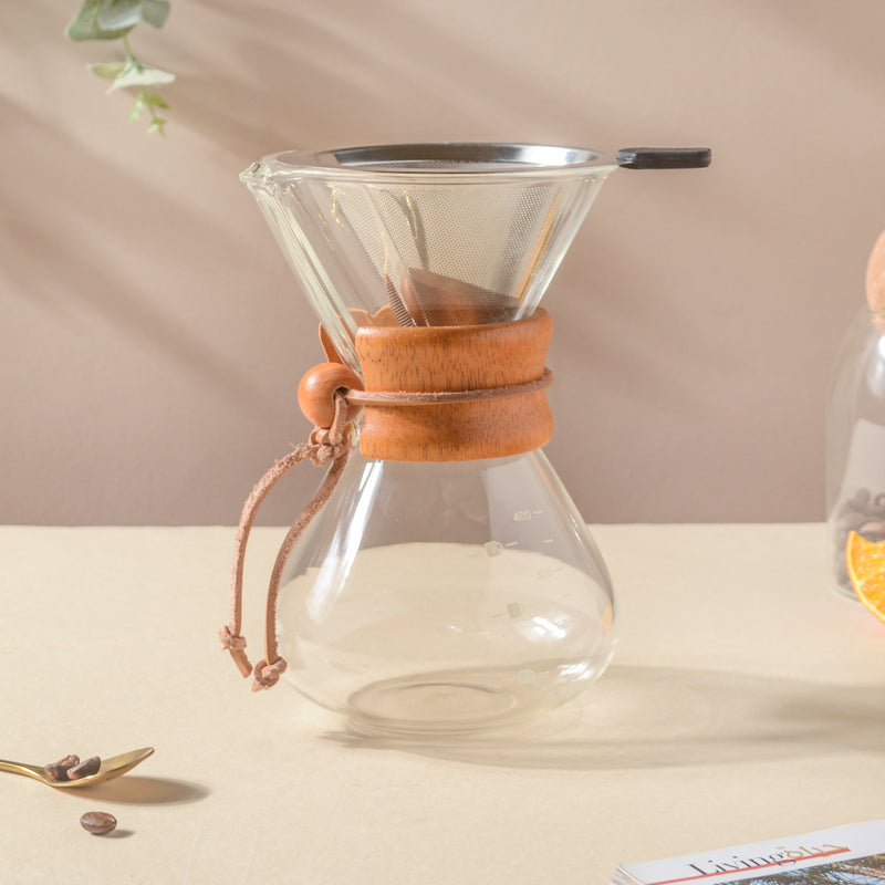 Manual Drip Coffee Maker With Borosilicate Glass Carafe- Coffee filter, coffee pot, coffee strainer | Coffee Pot and Filter for Dining table & Home decor