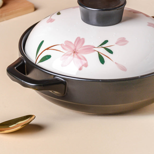 Sakura Shallow White Cooking Pot - Cooking Pot