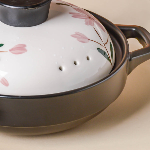 Sakura Shallow White Cooking Pot - Cooking Pot