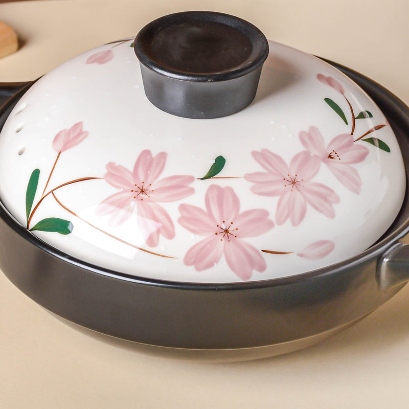 Sakura Shallow White Cooking Pot - Cooking Pot