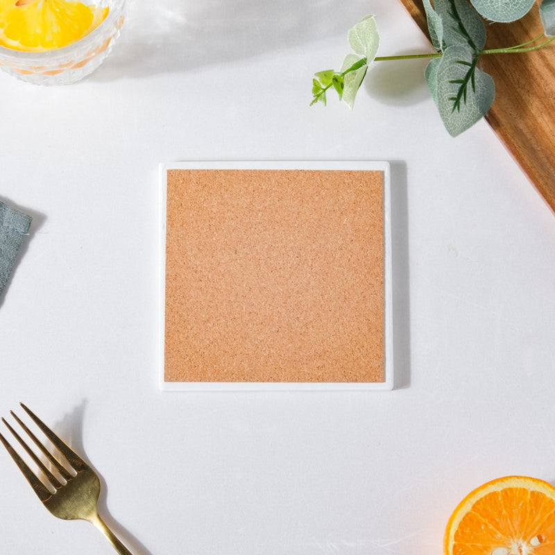 Tile Art Ceramic Coaster Blue Green Set of 4