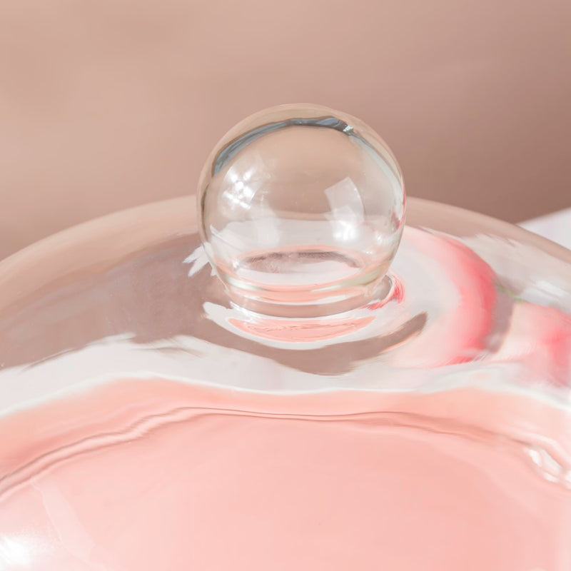  Cake Stand With Cloche Pink 9.5 Inch