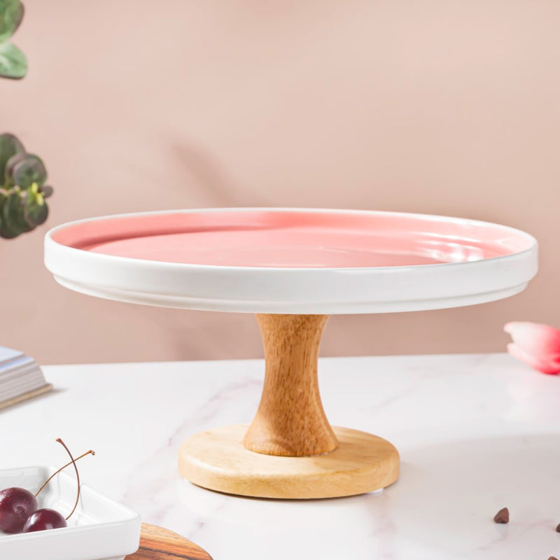 Cake Stand Pink 9.5 Inch