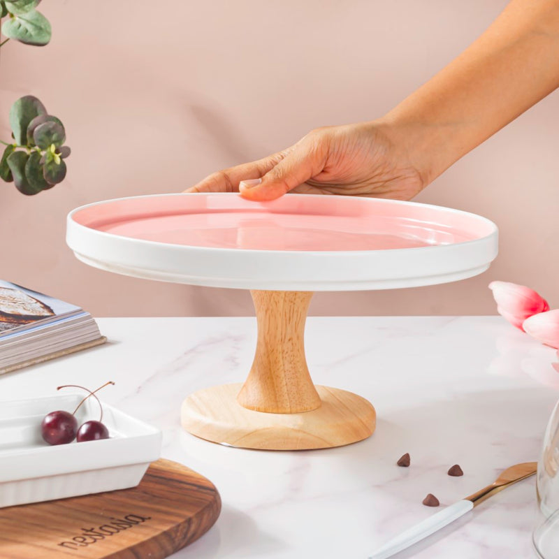 Cake Stand Pink 9.5 Inch