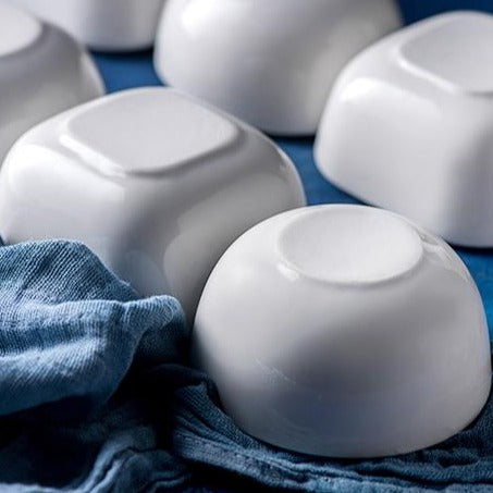 MERRY 3 part snack bowl with wooden handle - blue, yellow & red - Ceramic bowls, snack serving bowls, section bowls, bowl with handle | Bowls for dining table & home decor