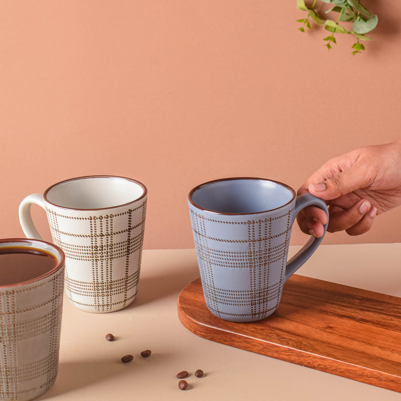 Checkered Formal Coffee Mug- Mug for coffee, tea mug, cappuccino mug | Cups and Mugs for Coffee Table & Home Decor
