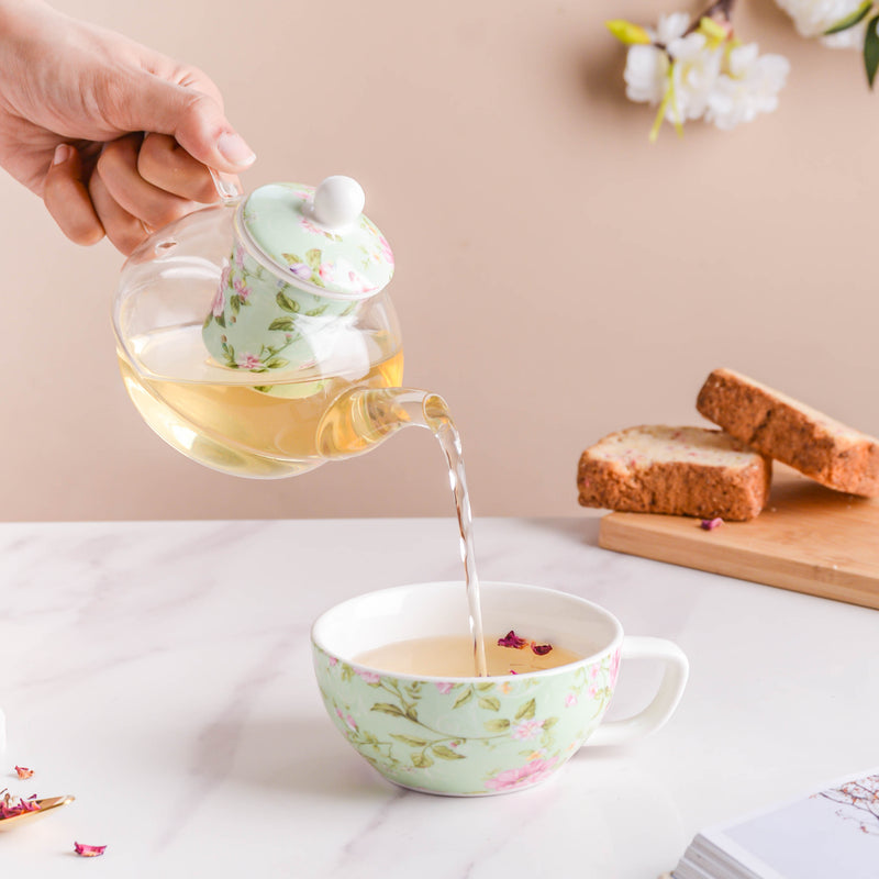 JARDIN Me-Time Teapot Cup Set - Tea cup set, tea set, teapot set | Tea set for Dining Table & Home Decor