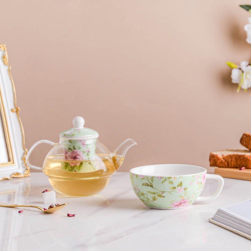 JARDIN Me-Time Teapot Cup Set - Tea cup set, tea set, teapot set | Tea set for Dining Table & Home Decor
