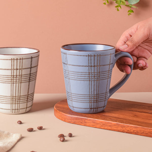 Checkered Formal Coffee Mug- Mug for coffee, tea mug, cappuccino mug | Cups and Mugs for Coffee Table & Home Decor