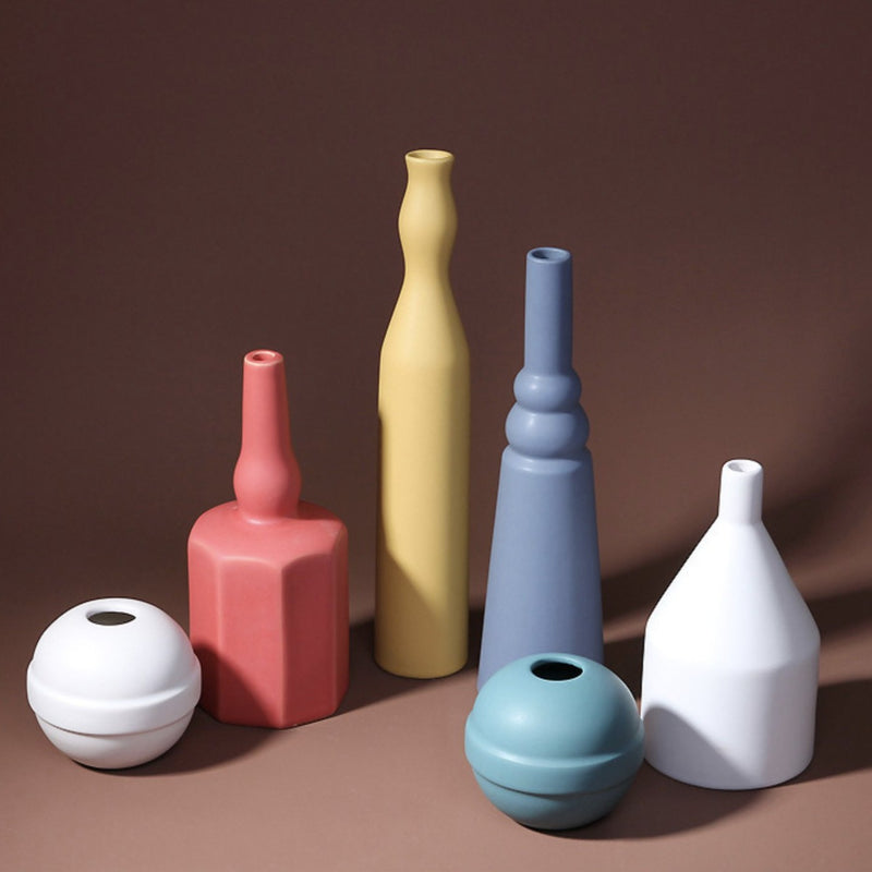 Teal Round Vase - Flower vase for home decor, office and gifting | Home decoration items