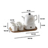 MAGNIFIQUE Tea Set - Natural White and Gold Leaf - Tea cup set, tea set, teapot set | Tea set for Dining Table & Home Decor