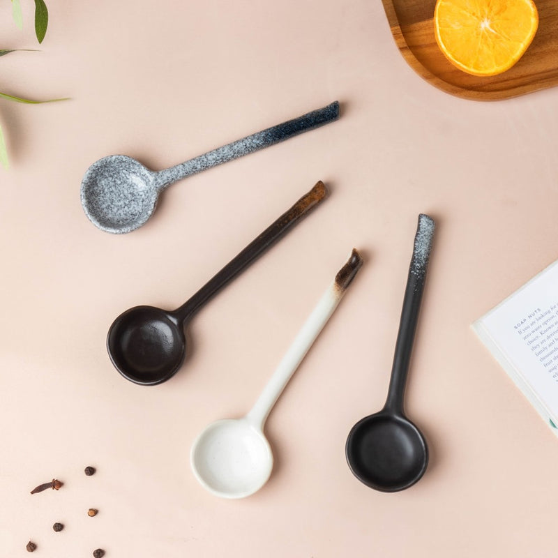 Earthy Ceramic Spoon Black