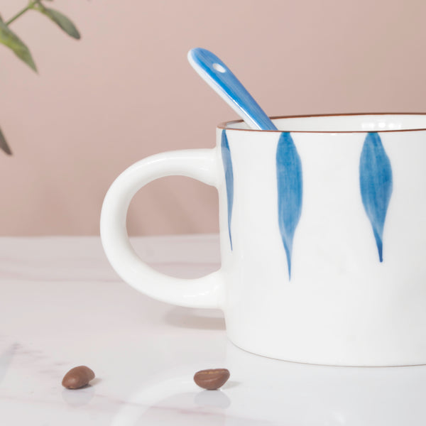 Nitori Teardrop Cup And Tray Set With Spoon- Tea cup, coffee cup, cup for tea | Cups and Mugs for Office Table & Home Decoration