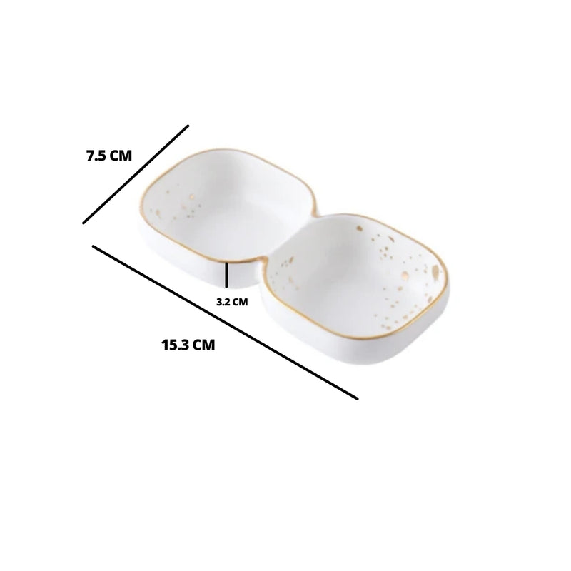 CARA 2 part bowl - classic white - Bowl, ceramic bowl, dip bowls, chutney bowl, dip bowls ceramic | Bowls for dining table & home decor 