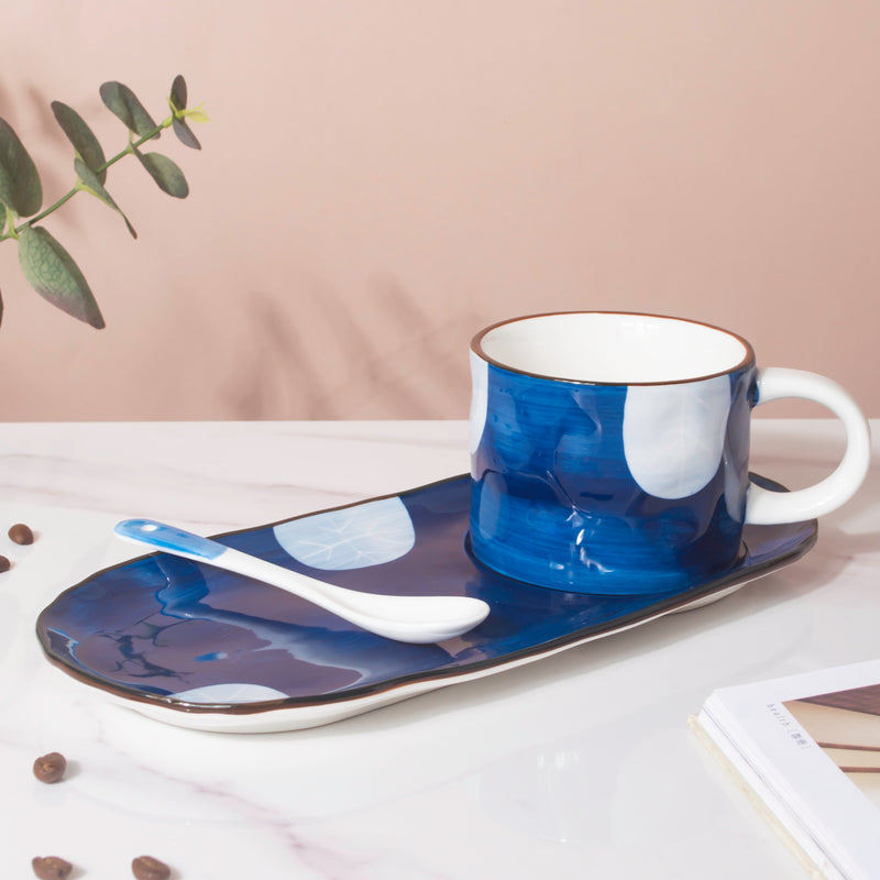 Nitori Tea Time Cup And Tray Set With Spoon- Tea cup, coffee cup, cup for tea | Cups and Mugs for Office Table & Home Decoration