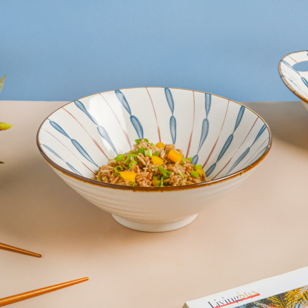 Mizo Teardrop Ceramic Ramen Bowl 900 ml - Soup bowl, ceramic bowl, ramen bowl, serving bowls, salad bowls, noodle bowl | Bowls for dining table & home decor