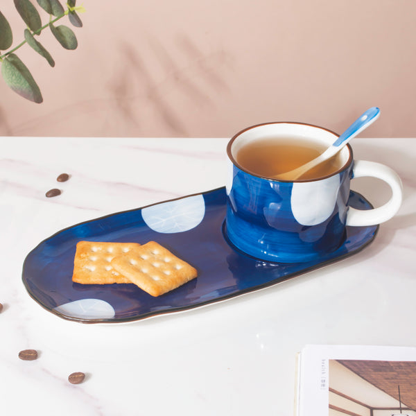 Nitori Tea Time Cup And Tray Set With Spoon- Tea cup, coffee cup, cup for tea | Cups and Mugs for Office Table & Home Decoration