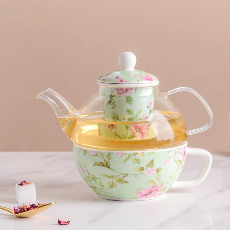 JARDIN Me-Time Teapot Cup Set - Tea cup set, tea set, teapot set | Tea set for Dining Table & Home Decor