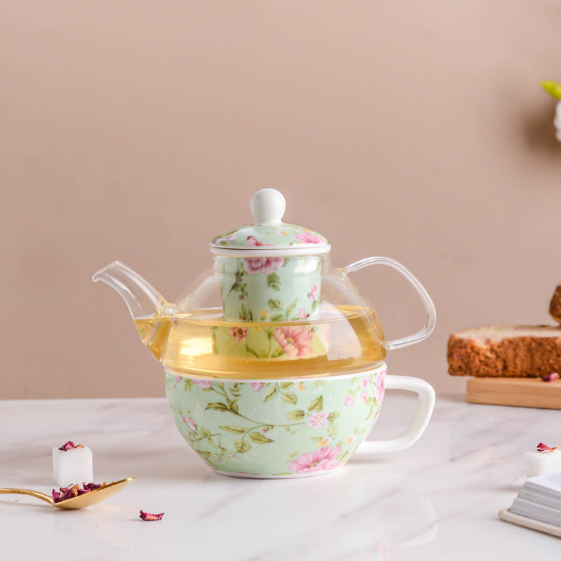 JARDIN Me-Time Teapot Cup Set - Tea cup set, tea set, teapot set | Tea set for Dining Table & Home Decor