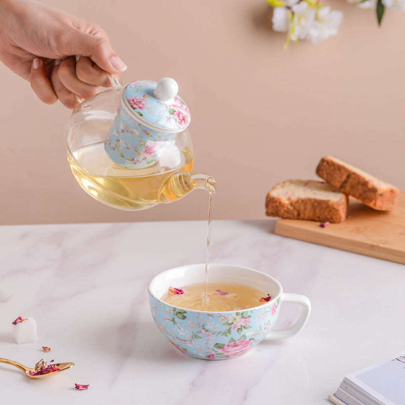 JARDIN Me-Time Teapot Cup Set - Tea cup set, tea set, teapot set | Tea set for Dining Table & Home Decor