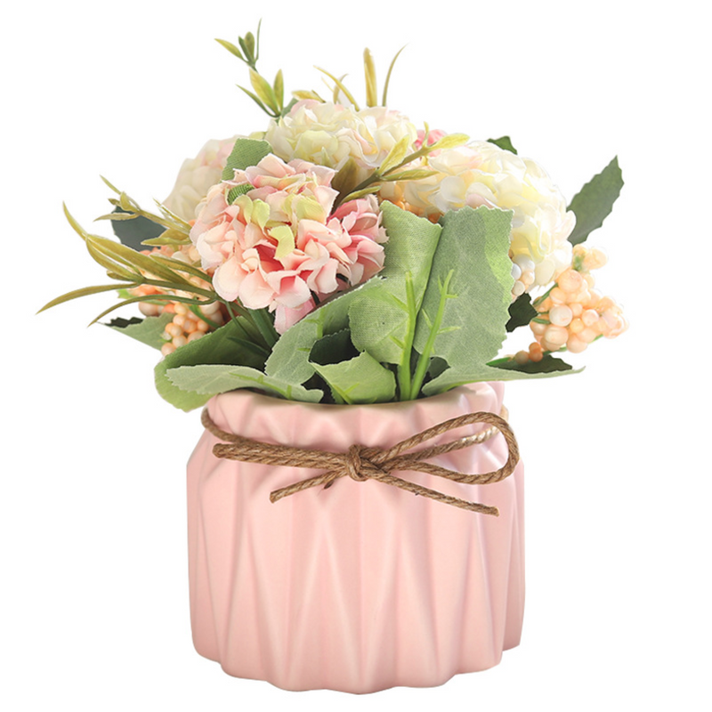 FLORA Vase with Flowers - Pink - Artificial flower | Home decor item | Room decoration item