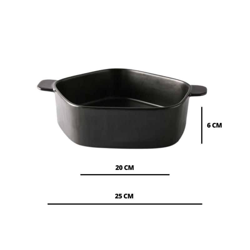 GEOMTERIC pentagon serving bowl - soul black - Bowl, ceramic bowl, serving bowls, noodle bowl, salad bowls, bowl for snacks, large serving bowl, bowl with handle | Bowls for dining table & home decor